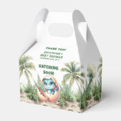 Dino Hatching Soon Baby Boy Bedankt Box Bedankdoosjes (Achterkant)
