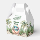 Dino Hatching Soon Baby Boy Bedankt Box Bedankdoosjes (Voorkant Zijde)