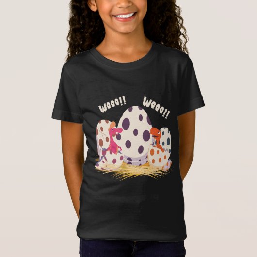 "Dino Hatchlings" – Schattigee Kinder dinosaurus" T-shirt (Voorkant)