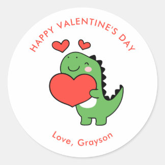 Dino Heart Gepersonaliseerde Valentijnsdag Sticker