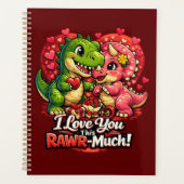 Dino Hearts Rawr Much Valentine,Couple Anniversary Planner (Voorkant)