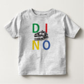 DINO - Heather Grey Peuter Fijn Jersey T-shirt (Voorkant)
