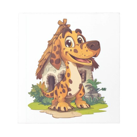 Dino Hond � Prehistorische Grappige Pup Notitieblok (Voorkant)