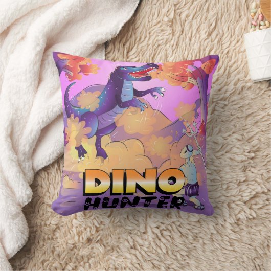Dino Hunter Illustration Pillow Kussen (Deken)