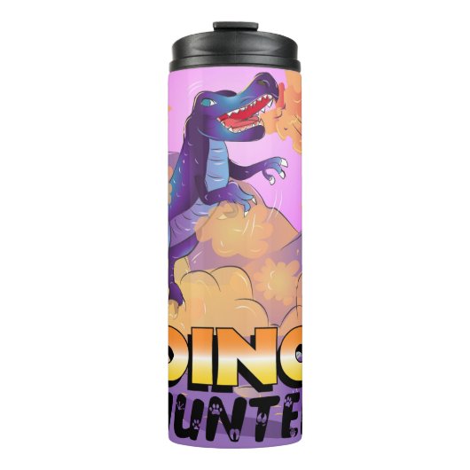 Dino Hunter Illustration Tumbler Thermosbeker (Voorkant)
