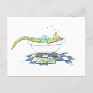 Dino in de buistekening briefkaart