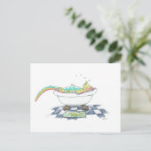 Dino in de buistekening briefkaart (Staand voorkant)