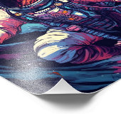 Dino in de ruimte foto afdruk (Hoek)