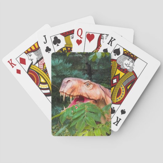 Dino in het bos. pokerkaarten (Achterkant)