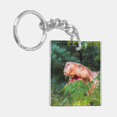 Dino in het bos. sleutelhanger (Voorkant Links)
