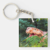 Dino in het bos. sleutelhanger (Voorkant)