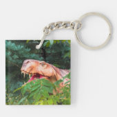 Dino in het bos. sleutelhanger (Achterkant)