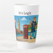 Dino in Londen Latte Mok (Voorkant)