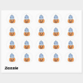 Dino in Pumpkin Sweet Dinos Happy Halloween Ronde Sticker (Vel)