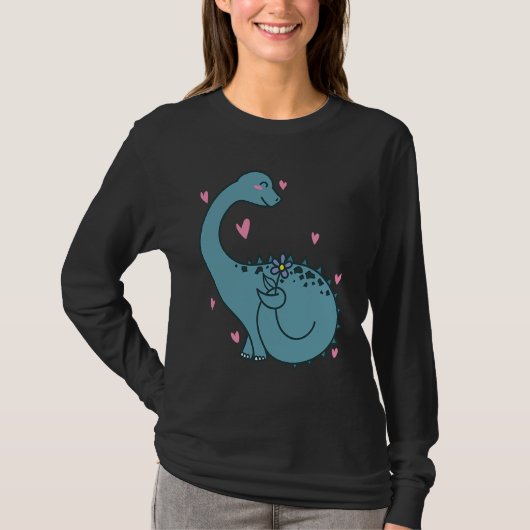 Dino is in Love Dinosaur Reptile T-shirt (Voorkant)