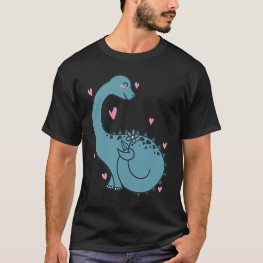 Dino is in Love Dinosaur Reptile T-shirt (Voorkant)