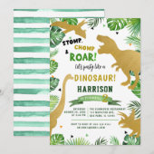 Dino Island Dinosaur Birthday Party Birthday Kaart (Voorkant / Achterkant)