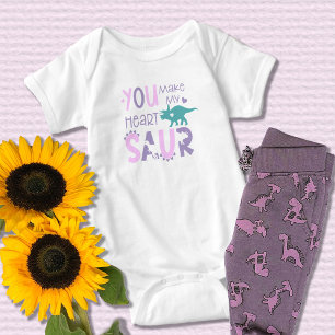Dino, jij maakt mijn hart saur, schattig meisje romper