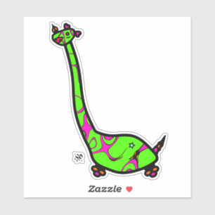 Dino Joe Colorful horned dinosaurussen als schepse Sticker