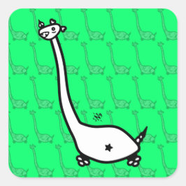 Dino Joe Colorful horned dinosaurussen als schepse Vierkante Sticker