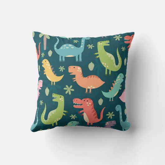 Dino jongens kinderkamer patroon kussen (Achterkant)