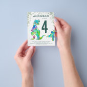 Dino Jungle Verjaardagsfeest Budget Uitnodiging Flyer (Hand)