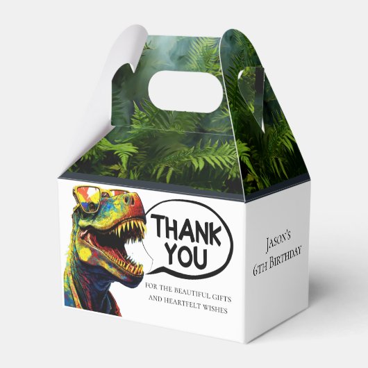 Dino Jurassic Oerwoud kinder Bedankdoosjes (Achterkant)
