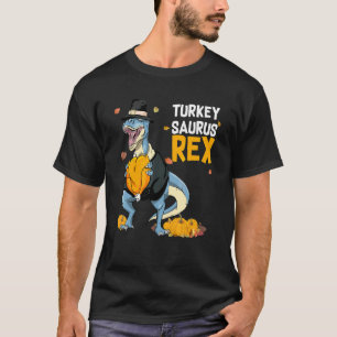 Dino kalkoen thanksgiving jongens Saurus Rex pelgr T-shirt