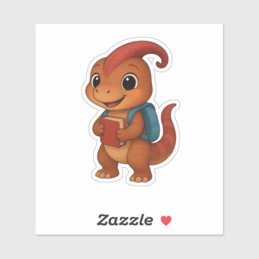 Dino Kammli mit Rucksack & Schulbuch Sticker (Vel)