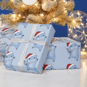 Dino kerstdinos Winter Animals Wrappapier Cadeaupapier