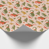 Dino Kerstfeest: Boom Rex Cadeaupapier (Hoek)