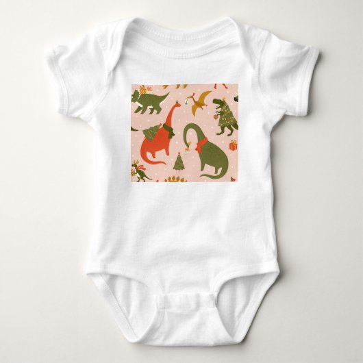 Dino Kerstfeest: Boom Rex Romper (Voorkant)