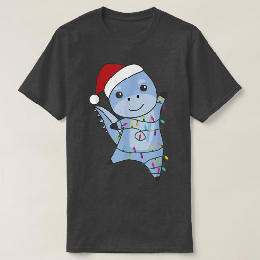 Dino Kerstkerstdieren met airy lights Dino T-shirt (Design voorkant)