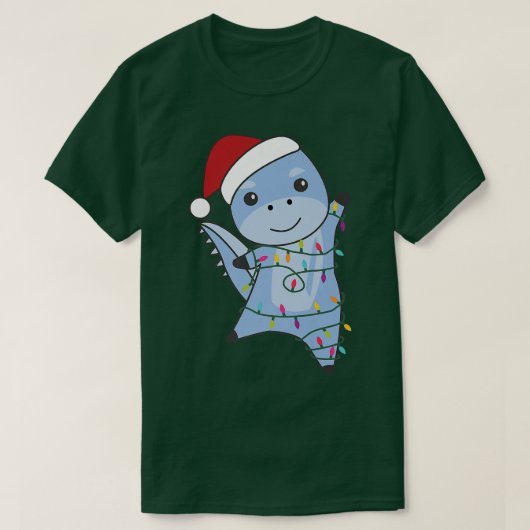 Dino Kerstkerstdieren met airy lights Dino T-shirt (Design voorkant)