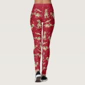 Dino Kerstman Rood Kerstfeest Leggings (Achterkant)