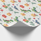 Dino Kerstmis Cadeaupapier (Hoek)