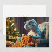 Dino kerstmis kersttrui feestdagenkaart (Voorkant / Achterkant)