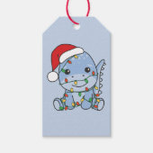 Dino Kerstmis Winter Dieren Vakantie Dino's Cadeaulabel (Voorkant)