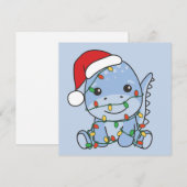 Dino Kerstmis Winter Dieren Vakantie Dino's Feestdagenkaart (Voorkant / Achterkant)