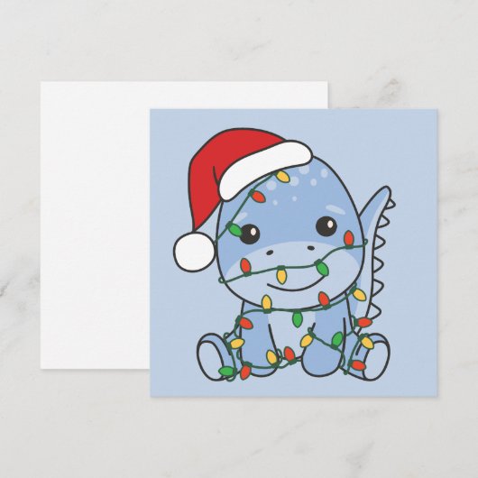 Dino Kerstmis Winter Dieren Vakantie Dino's Feestdagenkaart (Voorkant / Achterkant)