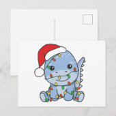 Dino Kerstmis Winter Dieren Vakantie Dino's Feestdagenkaart (Voorkant / Achterkant)