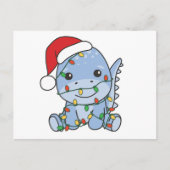 Dino Kerstmis Winter Dieren Vakantie Dino's Feestdagenkaart (Voorkant)