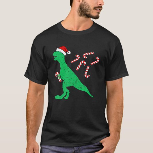 Dino-kerstpyjama Boys Trex Dinosaur Snoep Ca T-shirt (Voorkant)