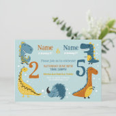 Dino Kids Verjaardag Meisjes Jongens Elke Leeftijd Kaart (Staand voorkant)