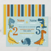 Dino Kids Verjaardag Meisjes Jongens Elke Leeftijd Kaart (Voorkant / Achterkant)