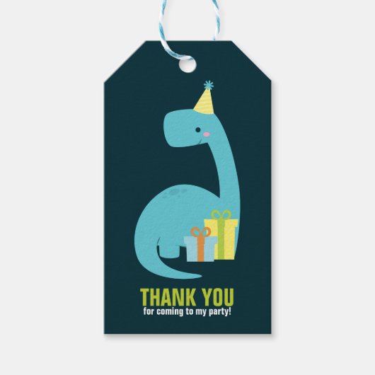 Dino Kids Verjaardagsfeestje Cadeaulabel (Voorkant)