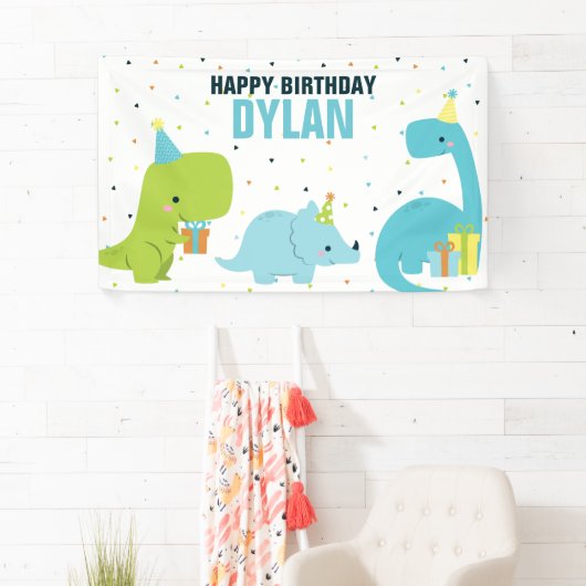 Dino Kids Verjaardagsfeestje Spandoek (Insitu)