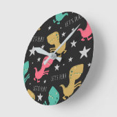 Dino Kind Wall Clock Ronde Klok (Hoek)
