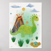 Dino-kinderkamerprint Dinosaurussen Kinderkamer Po Poster (Voorkant)
