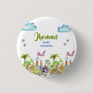 Dino kleine rauw baby shower  ronde button 3,2 cm